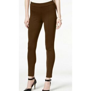 STYLE & COMPANY Womens Brown Pull-on Mid Rise Seamed Evening Skinny Leggings M